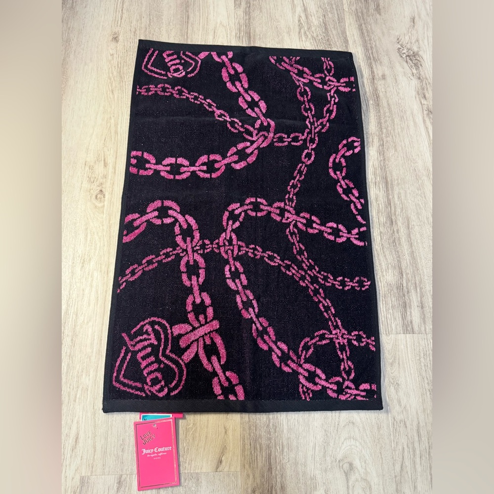 Juicy Couture Black and Pink Hand Towel